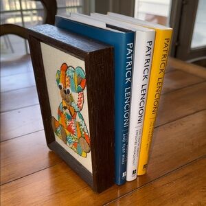 Colorful Patchwork Teddy Bear Embroidery Art